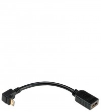 Cabo adaptador ângulo reto mini HDMI (macho) para HDMI (fêmea) 15 cm